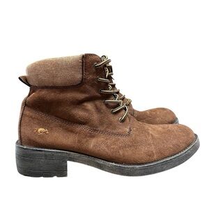 Rocket Dog Brown Lace Up Tillie Combat Moto Boots Size 9 Block Heel